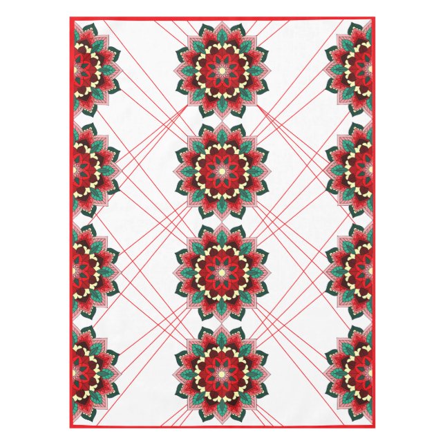 Mandala Muster 02 in rot Tischdecke (Vorderseite)