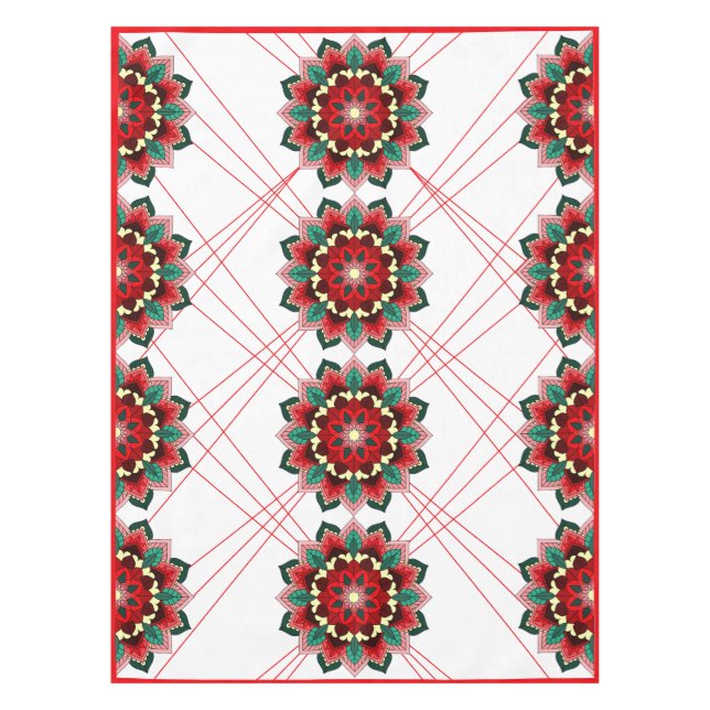 Mandala Muster 02 in rot Tischdecke (Vorderseite)