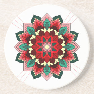 Mandala Muster 02 in rotem Untersetzer