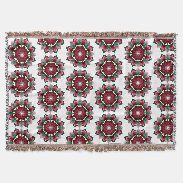 Mandala Muster 02 in tiefrosa Decke (Vorderseite)