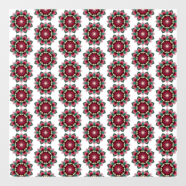 Mandala Muster 02 in tiefrosa Fensteraufkleber (Blatt)