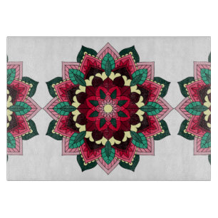 Mandala Muster 02 in tiefrosa Schneidebrett