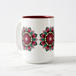 Mandala Muster 02 in tiefrosa Zweifarbige Tasse