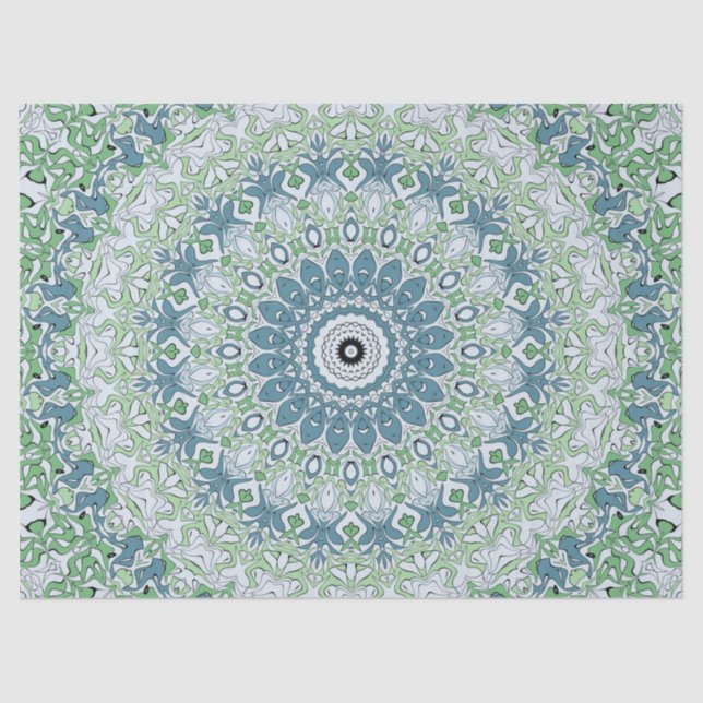 Mandala-Muster an der grünen und blauen Küste Seidenpapier (Vorderseite)