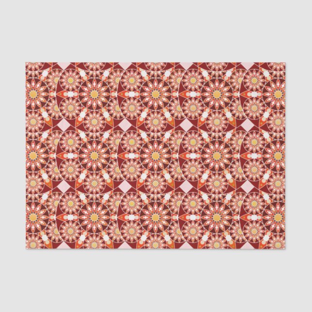 Mandala-Muster, braun, rost, braun, braun, beige Seidenpapier (Vorderseite)