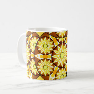 Mandala-Muster, Brauntöne und Gold Kaffeetasse