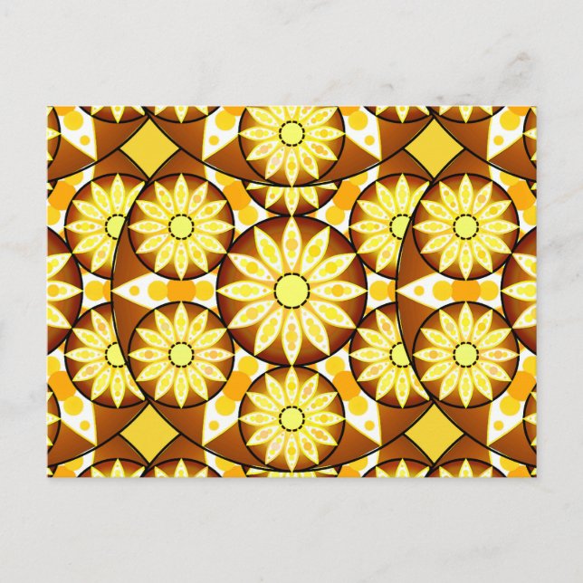 Mandala-Muster, Brauntöne und Gold Postkarte (Vorderseite)