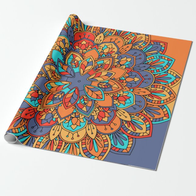 Mandala Muster bunt marokkanisch Geschenkpapier (Ungerollt)