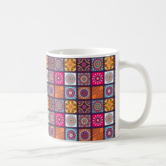 Mandala Muster bunt marokkanisch Kaffeetasse (Rechts)
