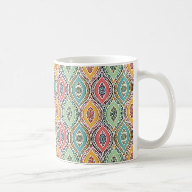 Mandala Muster bunt marokkanisch Kaffeetasse (Rechts)