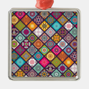 Mandala Muster bunt marokkanisch Ornament Aus Metall
