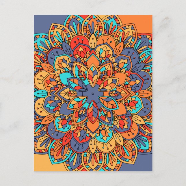 Mandala Muster bunt marokkanisch Postkarte (Vorderseite)