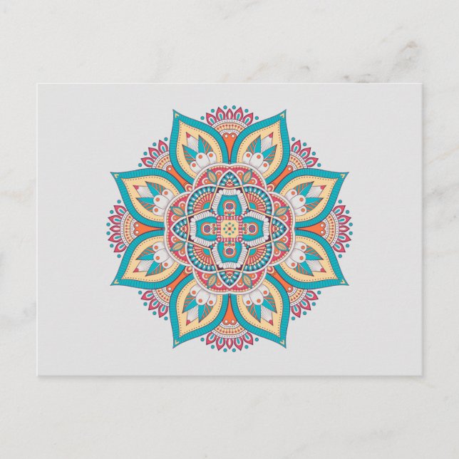 Mandala Muster bunt marokkanisch Postkarte (Vorderseite)