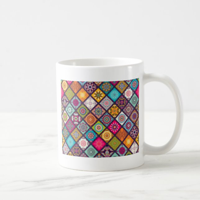 Mandala Muster bunt marokkanisch Tasse (Rechts)