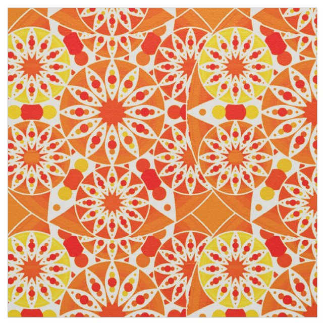 Mandala Muster, Coral Orange und Gold Stoff (Muster)