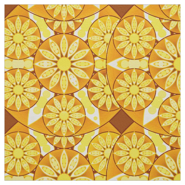 Mandala-Muster, gelb, gold und braun Stoff (Muster)