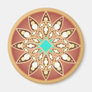 Mandala-Muster in Karamell und Schokolade Magnet