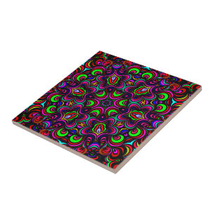 Mandala-Muster in mehrfarbigen Farben Fliese