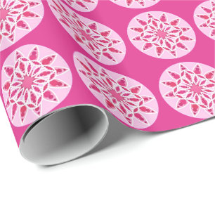 Mandala-Muster in Rosa, Fuchsien und Weiß Geschenkpapier