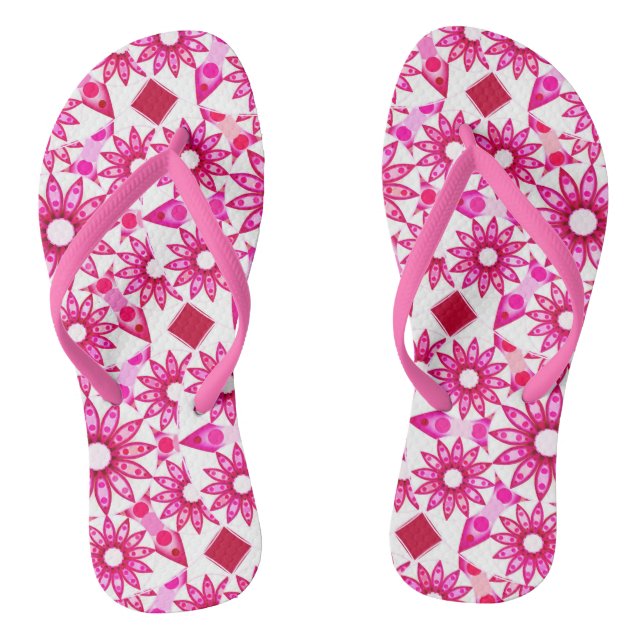 Mandala-Muster in Rosa- und Marontönen Flip Flops (Fußbett)