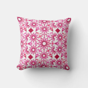 Mandala-Muster in Rosa- und Marontönen Kissen