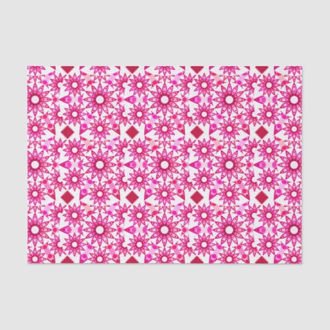 Mandala-Muster in Rosa- und Marontönen Seidenpapier (Vorderseite)