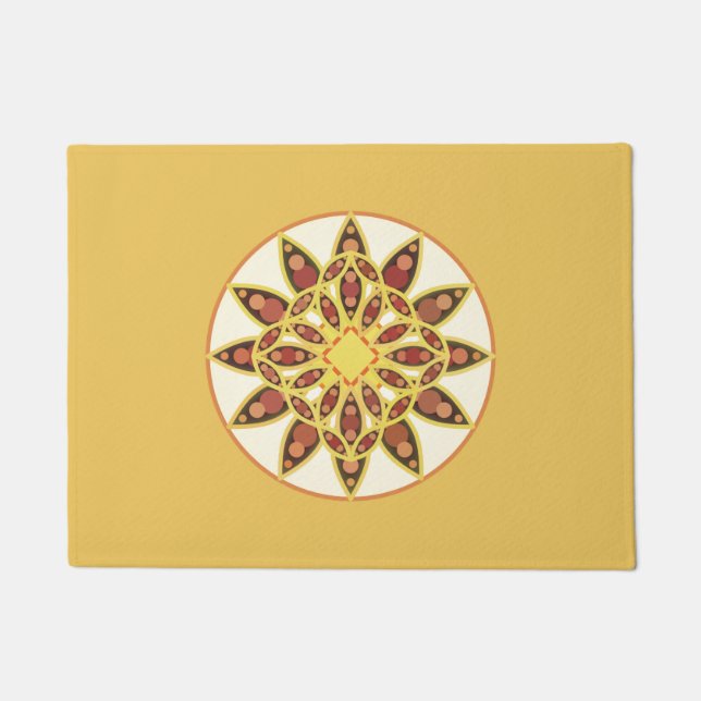 Mandala-Muster in Schokolade und Gold Fußmatte (Vorderseite)