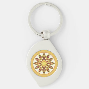 Mandala-Muster in Schokolade und Gold Schlüsselanhänger