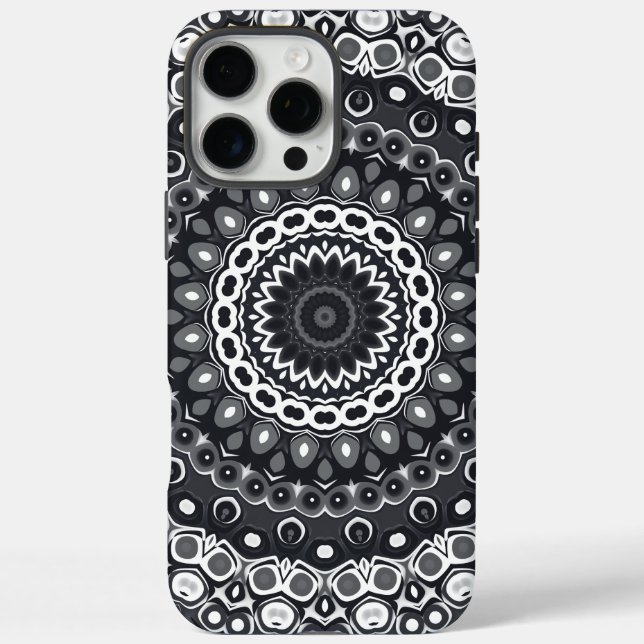 Mandala-Muster in Schwarzweiß Case-Mate iPhone Hülle (Rückseite)