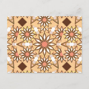 Mandala-Muster, karamellbraun, schokoladenbraun Postkarte