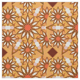 Mandala-Muster, karamellbraun, schokoladenbraun Stoff