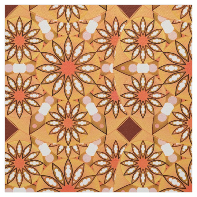Mandala-Muster, karamellbraun, schokoladenbraun Stoff (Muster)