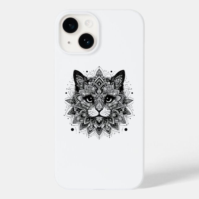 Mandala-Muster-Katze-Design Case-Mate iPhone Hülle (Rückseite)