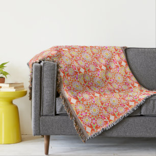 Mandala-Muster, korallenrot, rosa, gold Decke