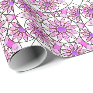 Mandala-Muster, Lavendel, rosa, heißrosa, weiß Geschenkpapier