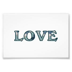Mandala-Muster LOVE Typografie Fotodruck