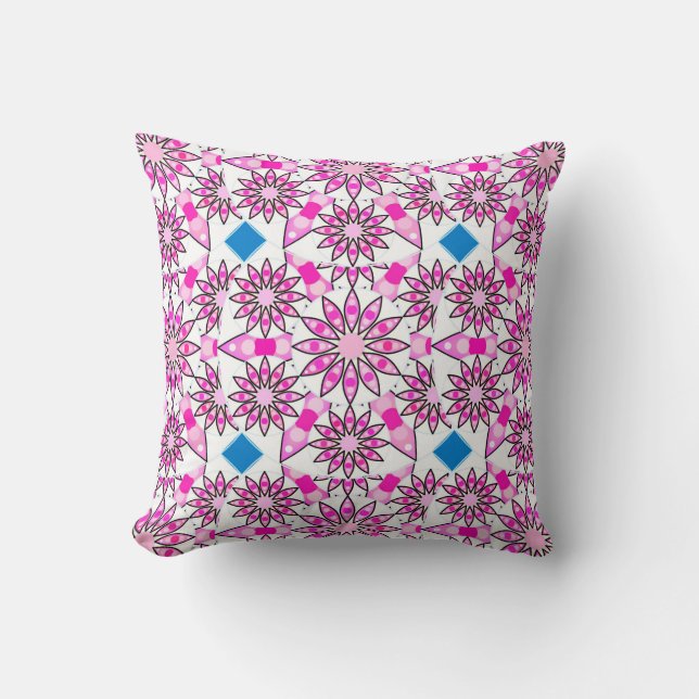 Mandala-Muster, rosa, heißrosa, Kissen (Vorderseite)