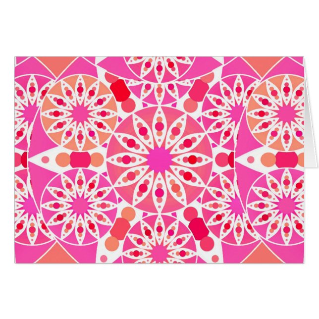 Mandala-Muster, Rosa- und Korallenfarben (Vorderseite (Horizontal))
