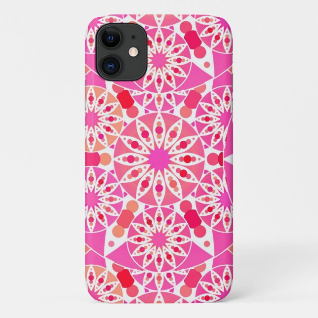 Mandala-Muster, Rosa- und Korallenfarben Case-Mate iPhone Hülle (Rückseite)