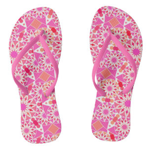 Mandala-Muster, Rosa- und Korallenfarben Flip Flops