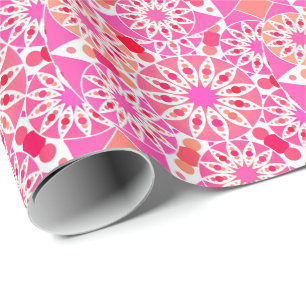 Mandala-Muster, Rosa- und Korallenfarben Geschenkpapier
