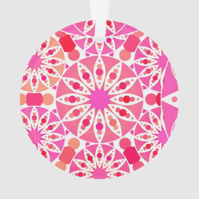 Mandala-Muster, Rosa- und Korallenfarben Ornament (Rückseite)
