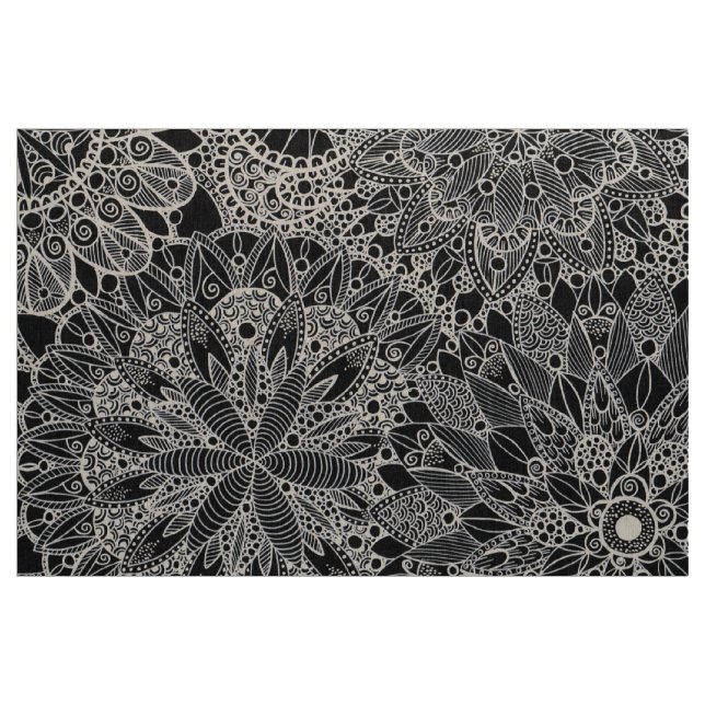 Mandala-Muster schwarzer Stoff (Yard (91,4 cm))