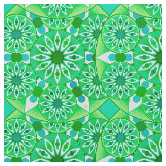 Mandala Muster, Smaragdgrün und Pfau Stoff (Muster)