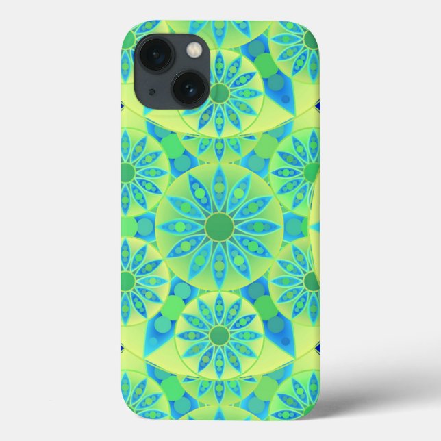 Mandala-Muster, türkis, blau, liengrün Case-Mate iPhone Hülle (Rückseite)