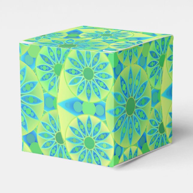 Mandala-Muster, türkis, blau, liengrün Geschenkschachtel (Vorderseite)