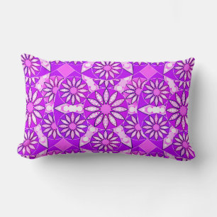 Mandala-Muster, violett, orchid und rosa Lendenkissen