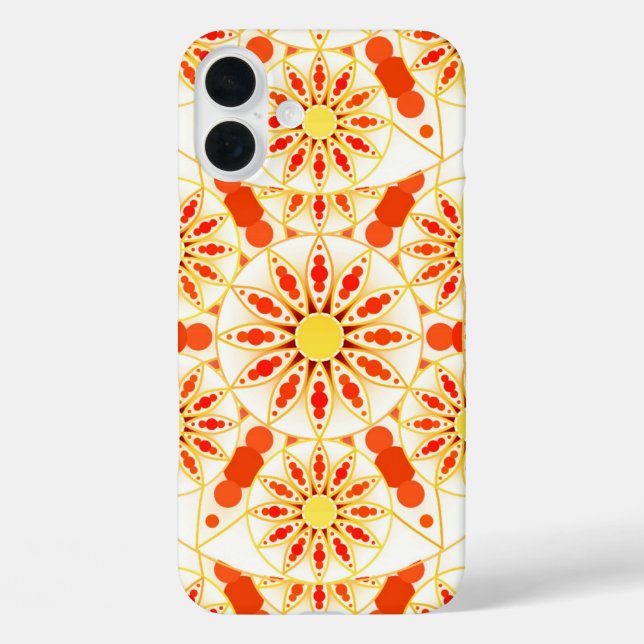 Mandala-Muster, Ziegelrot, Rost, Gold Case-Mate iPhone Hülle (Rückseite)