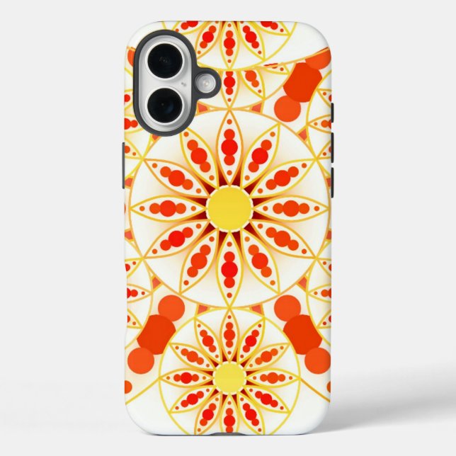 Mandala-Muster, Ziegelrot, Rost, Gold Case-Mate iPhone Hülle (Rückseite)