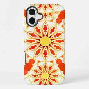 Mandala-Muster, Ziegelrot, Rost, Gold iPhone 16 Plus Hülle